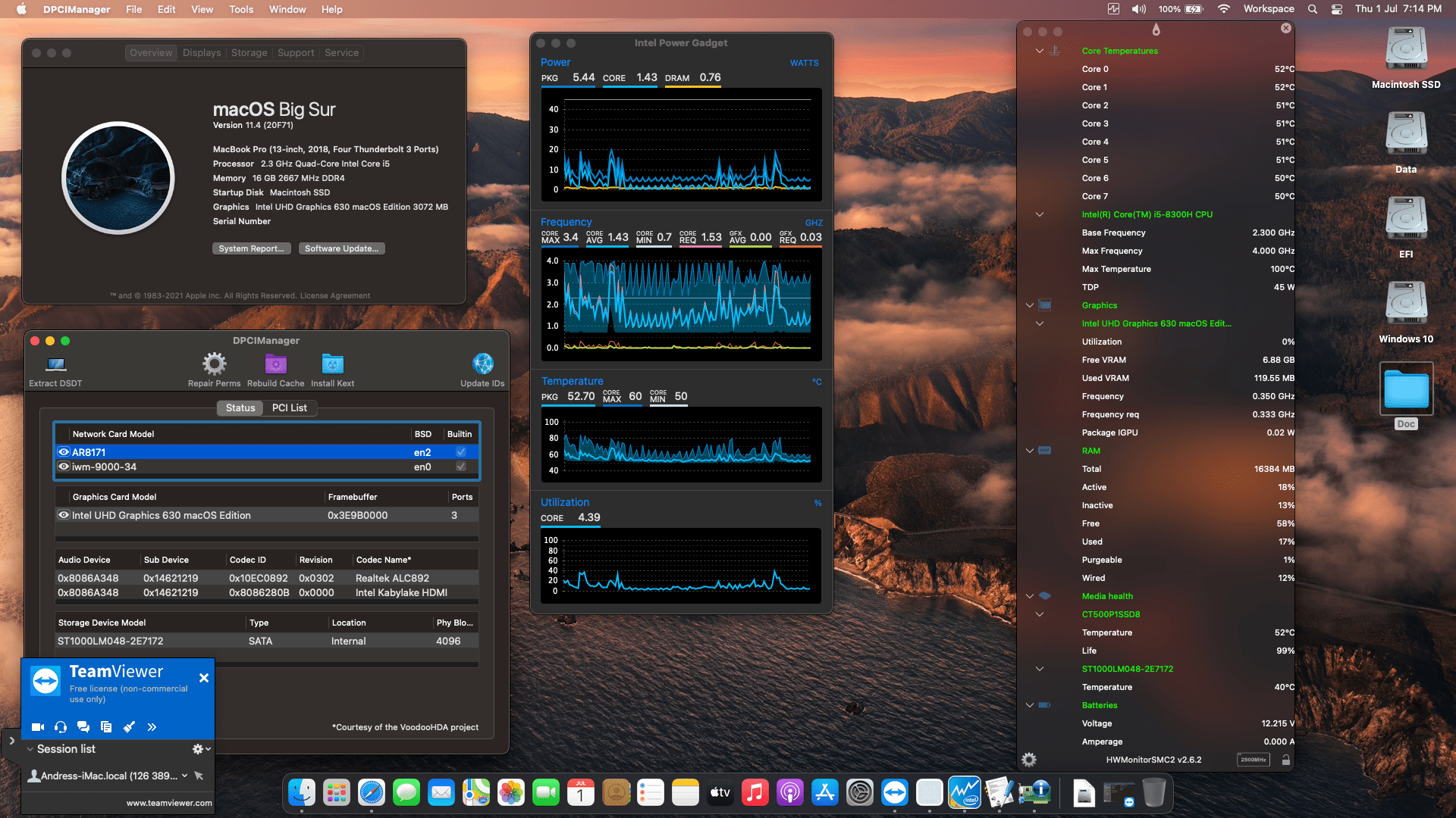 Success Hackintosh macOS Big Sur 11.4 Build 20F71 in MSI Gaming GL63 8RC-262IN